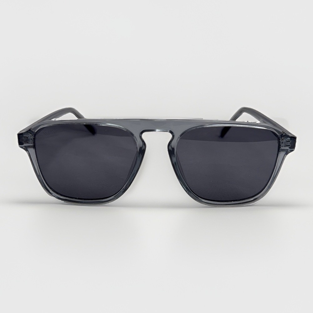 WMP Emerson Denim Blue Black Polarized Sunglasses 54-19-145 Aviator Square